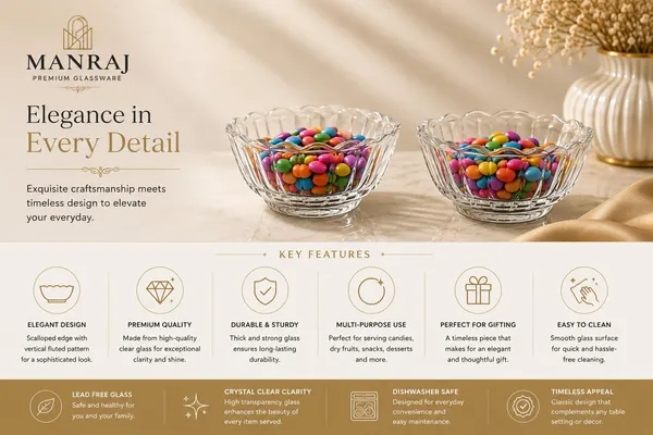 Manraj_Flower_Shape_Set_Of_6_For_Dessert,_Dips,_Nuts_&_Snacks_Bowls_(170Ml_Each)_For_Mixing,_Storing_Suitable_For_Serving_Desserts,_Dry_Fruits,_Fruits,_Lentils_And_Snacks_(Clear)