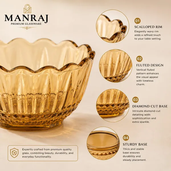 Manraj_Flower_Shape_Set_Of_6_For_Dessert,_Nuts,_Dips_&_Snacks_Bowls_(170Ml_Each)_For_Mixing,_Storing_Suitable_For_Serving_Desserts,_Fruits,_Dry_Fruits,_Lentils_And_Snacks_(Gold)