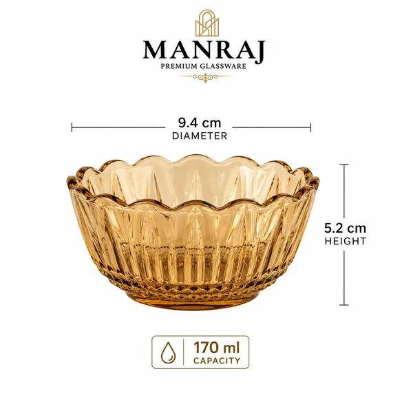 Manraj_Flower_Shape_Set_Of_6_For_Dessert,_Nuts,_Dips_&_Snacks_Bowls_(170Ml_Each)_For_Mixing,_Storing_Suitable_For_Serving_Desserts,_Fruits,_Dry_Fruits,_Lentils_And_Snacks_(Gold)
