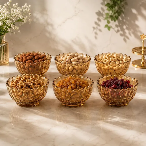 Manraj_Flower_Shape_Set_Of_6_For_Dessert,_Nuts,_Dips_&_Snacks_Bowls_(170Ml_Each)_For_Mixing,_Storing_Suitable_For_Serving_Desserts,_Fruits,_Dry_Fruits,_Lentils_And_Snacks_(Gold)