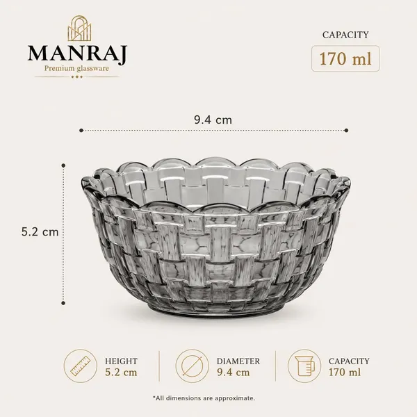 Manraj_Flower_Shape_Set_Of_6_For_Dessert,_Nuts,_Dips_&_Snacks_Bowls_(170Ml_Each)_For_Mixing,_Storing_Suitable_For_Serving_Desserts,_Fruits,_Dry_Fruits,_Lentils_And_Snacks_(Black)
