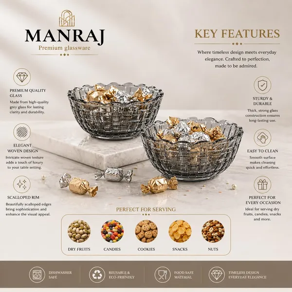 Manraj_Flower_Shape_Set_Of_6_For_Dessert,_Nuts,_Dips_&_Snacks_Bowls_(170Ml_Each)_For_Mixing,_Storing_Suitable_For_Serving_Desserts,_Fruits,_Dry_Fruits,_Lentils_And_Snacks_(Black)