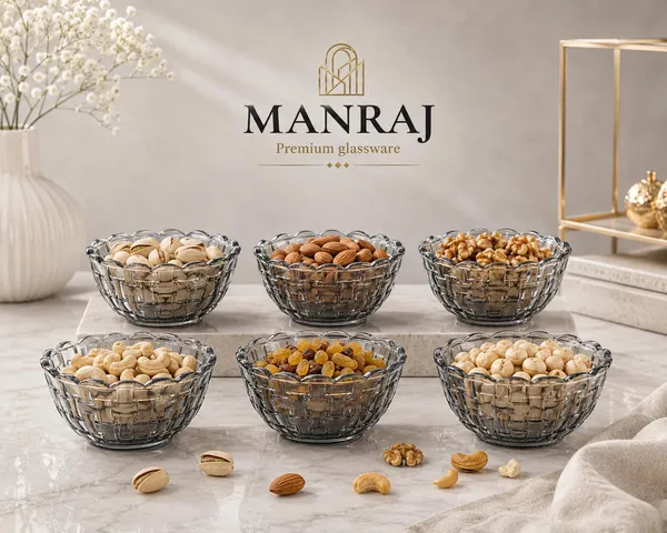 Manraj_Flower_Shape_Set_Of_6_For_Dessert,_Nuts,_Dips_&_Snacks_Bowls_(170Ml_Each)_For_Mixing,_Storing_Suitable_For_Serving_Desserts,_Fruits,_Dry_Fruits,_Lentils_And_Snacks_(Black)