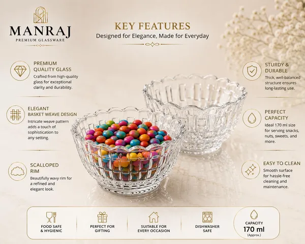 Manraj_Flower_Shape_Set_Of_6_For_Dessert,_Dips,_Snacks_&_Nuts_Bowls_(170Ml_Each)_For_Mixing,_Storing_Suitable_For_Serving_Desserts,_Fruits,_Dry_Fruits,_Lentils_And_Snacks_(Clear)