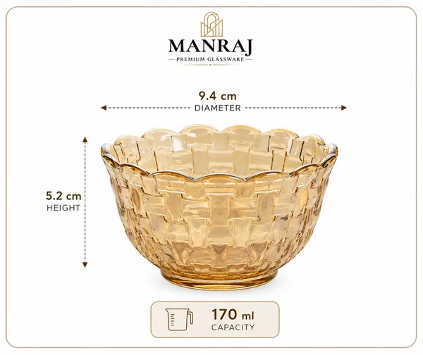 Manraj_Flower_Shape_Set_Of_6_For_Dessert,_Dips,_Snacks_&_Nuts_Bowls_(170Ml_Each)_For_Mixing,_Storing_Suitable_For_Serving_Desserts,_Fruits,_Dry_Fruits,_Lentils_And_Snacks_(Gold)