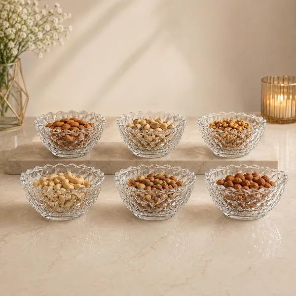 Manraj_Flower_Shape_Set_Of_6_For_Dessert,_Dips,_Nuts,_Snacks_Bowls_(170Ml_Each)_For_Mixing,_Storing_Suitable_For_Serving_Desserts,_Fruits,_Dry_Fruits,_Lentils_And_Snacks_(Clear)