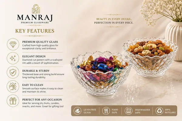 Manraj_Flower_Shape_Set_Of_6_For_Dessert,_Dips,_Nuts,_Snacks_Bowls_(170Ml_Each)_For_Mixing,_Storing_Suitable_For_Serving_Desserts,_Fruits,_Dry_Fruits,_Lentils_And_Snacks_(Clear)