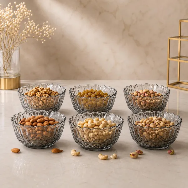 Manraj_Flower_Shape_Set_Of_6_For_Dessert,_Dips,_Nuts,_Snacks_Bowls_(170Ml_Each)_For_Mixing,_Storing_Suitable_For_Serving_Desserts,_Fruits,_Dry_Fruits,_Lentils_And_Snacks_(Black)
