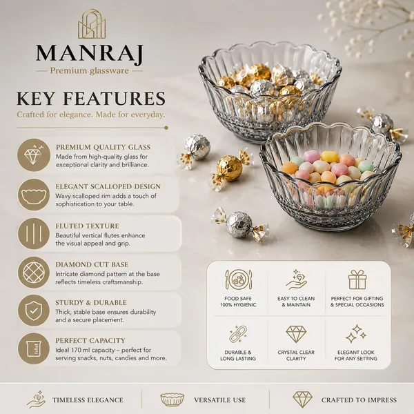 Manraj_Flower_Shape_Set_Of_6_For_Dessert,_Dips,_Nuts,_Snacks_Bowls_(170Ml_Each)_For_Mixing,_Storing_Suitable_For_Serving_Desserts,_Fruits,_Dry_Fruits,_Lentils_And_Snacks_(Black)