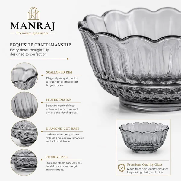 Manraj_Flower_Shape_Set_Of_6_For_Dessert,_Dips,_Nuts,_Snacks_Bowls_(170Ml_Each)_For_Mixing,_Storing_Suitable_For_Serving_Desserts,_Fruits,_Dry_Fruits,_Lentils_And_Snacks_(Black)