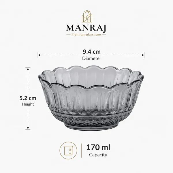 Manraj_Flower_Shape_Set_Of_6_For_Dessert,_Dips,_Nuts,_Snacks_Bowls_(170Ml_Each)_For_Mixing,_Storing_Suitable_For_Serving_Desserts,_Fruits,_Dry_Fruits,_Lentils_And_Snacks_(Black)