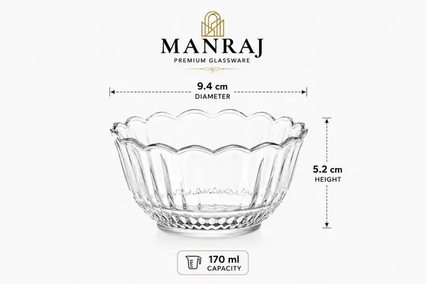 Manraj_Flower_Shape_Set_Of_6_For_Dessert,_Dips,_Nuts_&_Snacks_Bowls_(170Ml_Each)_For_Mixing,_Storing_Suitable_For_Serving_Desserts,_Fruits,_Dry_Fruits,_Lentils_&_Snacks_(Clear)