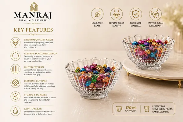 Manraj_Flower_Shape_Set_Of_6_For_Dessert,_Dips,_Nuts_&_Snacks_Bowls_(170Ml_Each)_For_Mixing,_Storing_Suitable_For_Serving_Desserts,_Fruits,_Dry_Fruits,_Lentils_&_Snacks_(Clear)