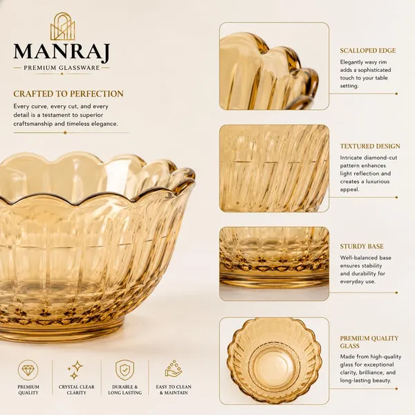Manraj_Flower_Shape_Set_Of_6_For_Dessert,_Dips,_Nuts_&_Snacks_Bowls_(170Ml_Each)_For_Mixing,_Storing_Suitable_For_Serving_Desserts,_Fruits,_Dry_Fruits,_Lentils_&_Snacks_(Gold)