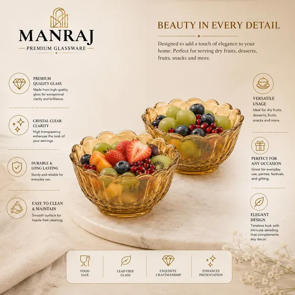 Manraj_Flower_Shape_Set_Of_6_For_Dessert,_Dips,_Nuts_&_Snacks_Bowls_(170Ml_Each)_For_Mixing,_Storing_Suitable_For_Serving_Desserts,_Fruits,_Dry_Fruits,_Lentils_&_Snacks_(Gold)