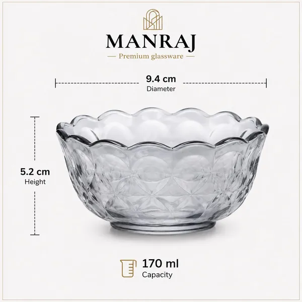 Manraj_Flower_Shape_Set_Of_6_For_Dessert,_Dips,_Nuts_&_Snacks_Bowls_(170Ml_Each)_For_Mixing,_Storing_Suitable_For_Serving_Desserts,_Fruits,_Dry_Fruits,_Lentils_And_Snacks_(Black)