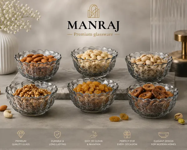 Manraj_Flower_Shape_Set_Of_6_For_Dessert,_Dips,_Nuts_&_Snacks_Bowls_(170Ml_Each)_For_Mixing,_Storing_Suitable_For_Serving_Desserts,_Fruits,_Dry_Fruits,_Lentils_And_Snacks_(Black)