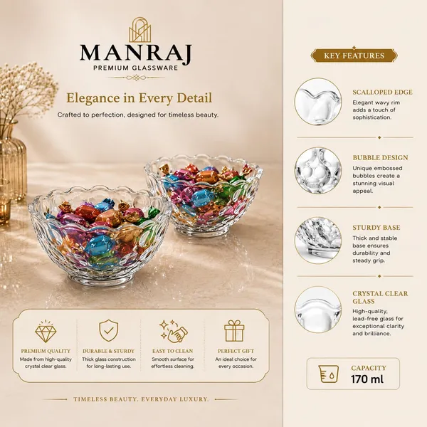 Manraj_Flower_Shape_Set_Of_6_For_Dessert,_Dips,_Nuts_&_Snacks_Bowls_(170Ml_Each)_For_Mixing,_Storing_Suitable_For_Serving_Desserts,_Fruits,_Dry_Fruits,_Lentils_And_Snacks_(Clear)