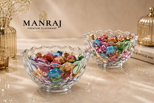 Manraj_Flower_Shape_Set_Of_6_For_Dessert,_Dips,_Nuts_&_Snacks_Bowls_(170Ml_Each)_For_Mixing,_Storing_Suitable_For_Serving_Desserts,_Fruits,_Dry_Fruits,_Lentils_And_Snacks_(Clear)