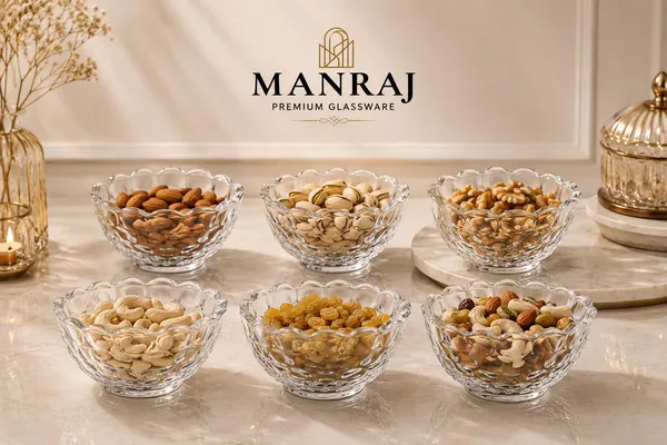 Manraj_Flower_Shape_Set_Of_6_For_Dessert,_Dips,_Nuts_&_Snacks_Bowls_(170Ml_Each)_For_Mixing,_Storing_Suitable_For_Serving_Desserts,_Fruits,_Dry_Fruits,_Lentils_And_Snacks_(Clear)
