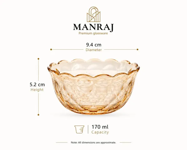 Manraj_Flower_Shape_Set_Of_6_For_Dessert,_Dips,_Nuts_&_Snacks_Bowls_(170Ml_Each)_For_Mixing,_Storing_Suitable_For_Serving_Desserts,_Fruits,_Dry_Fruits,_Lentils_And_Snacks_(Gold)