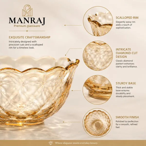 Manraj_Flower_Shape_Set_Of_6_For_Dessert,_Dips,_Nuts_&_Snacks_Bowls_(170Ml_Each)_For_Mixing,_Storing_Suitable_For_Serving_Desserts,_Fruits,_Dry_Fruits,_Lentils_And_Snacks_(Gold)