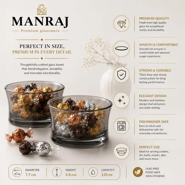 Manraj_Round_Shape_Set_Of_6_For_Dessert,_Dips,_Nuts_&_Snacks_Bowls_(120Ml_Each)_For_Mixing,_Storing_Suitable_For_Serving_Desserts,_Fruits,_Dry_Fruits,_Lentils_And_Snacks_(Black)