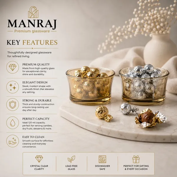 Manraj_Round_Shape_Set_Of_6_For_Dessert,_Dips,_Nuts_&_Snacks_Bowls_(120Ml_Each)_For_Mixing,_Storing_Suitable_For_Serving_Desserts,_Fruits,_Dry_Fruits,_Lentils_And_Snacks_(Gold)