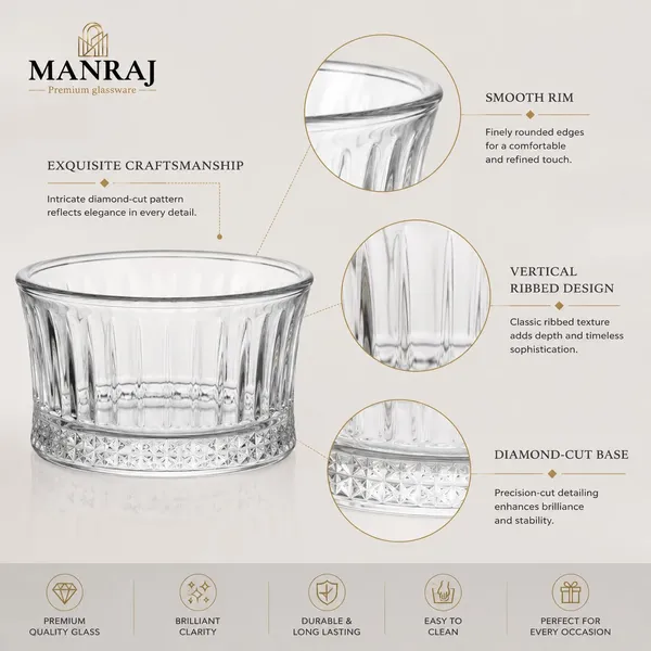 Manraj_Round_Shape_Set_Of_6_For_Dessert,_Dips,_Nuts_&_Snacks_Bowls_(120Ml_Each)_For_Mixing,_Storing_Suitable_For_Serving_Desserts,_Fruits,_Dry_Fruits,_Lentils_And_Snacks_(Clear)