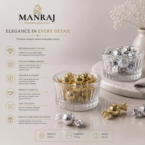 Manraj_Round_Shape_Set_Of_6_For_Dessert,_Dips,_Nuts_&_Snacks_Bowls_(120Ml_Each)_For_Mixing,_Storing_Suitable_For_Serving_Desserts,_Fruits,_Dry_Fruits,_Lentils_And_Snacks_(Clear)