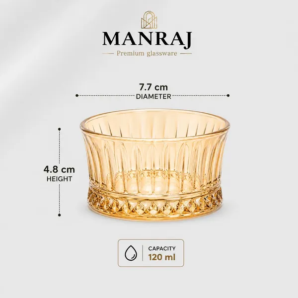 Manraj_Round_Shape_Set_Of_6_For_Dessert,_Dips,_Nuts,_Snacks_Bowls_(120Ml_Each)_For_Mixing,_Storing_Suitable_For_Serving_Desserts,_Fruits,_Dry_Fruits,_Lentils_And_Snacks_(Gold)