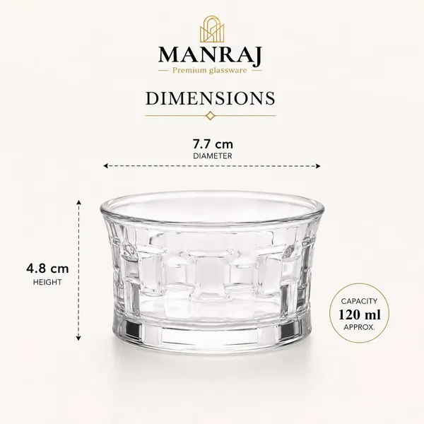 Manraj_Round_Shape_Set_Of_6_For_Dessert,_Dips,_Nuts,_Snacks_Bowls_(120Ml_Each)_For_Mixing,_Storing_Suitable_For_Serving_Desserts,_Fruits,_Dry_Fruits,_Lentils_And_Snacks_(Clear)