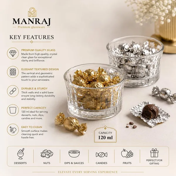 Manraj_Round_Shape_Set_Of_6_For_Dessert,_Dips,_Nuts,_Snacks_Bowls_(120Ml_Each)_For_Mixing,_Storing_Suitable_For_Serving_Desserts,_Fruits,_Dry_Fruits,_Lentils_And_Snacks_(Clear)