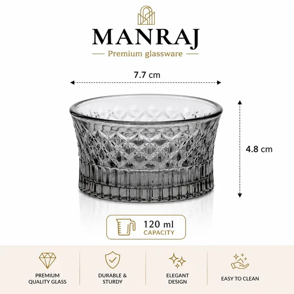 Manraj_Round_Shape_Set_Of_6_For_Dessert,_Dips,_Nuts_&_Snacks_Bowls_(120Ml_Each)_For_Mixing,_Storing_Suitable_For_Serving_Desserts,_Fruits,_Dry_Fruits,_Lentils,_Snacks_(Black)
