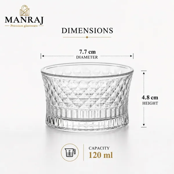 Manraj_Round_Shape_Set_Of_6_For_Dessert,_Dips,_Nuts_&_Snacks_Bowls_(120Ml_Each)_For_Mixing,_Storing_Suitable_For_Serving_Desserts,_Fruits,_Dry_Fruits,_Lentils,_Snacks_(Clear)