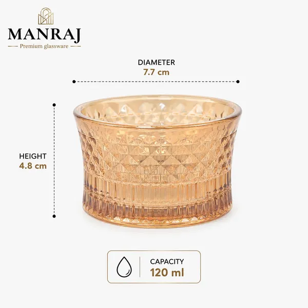 Manraj_Round_Shape_Set_Of_6_For_Dessert,_Dips,_Nuts_&_Snacks_Bowls_(120Ml_Each)_For_Mixing,_Storing_Suitable_For_Serving_Desserts,_Fruits,_Dry_Fruits,_Lentils,_Snacks_(Gold)