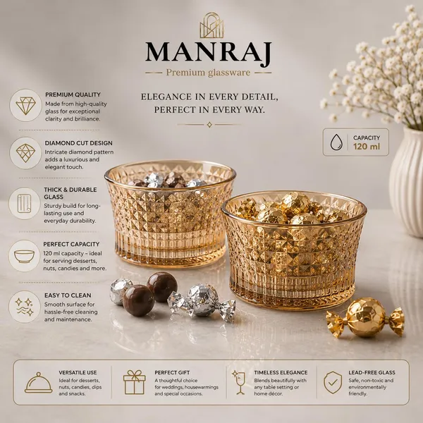 Manraj_Round_Shape_Set_Of_6_For_Dessert,_Dips,_Nuts_&_Snacks_Bowls_(120Ml_Each)_For_Mixing,_Storing_Suitable_For_Serving_Desserts,_Fruits,_Dry_Fruits,_Lentils,_Snacks_(Gold)