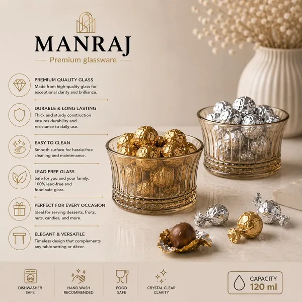 Manraj_Round_Shape_Set_Of_6_For_Dessert,_Dips,_Nuts_&_Snacks_Bowls_(120Ml_Each)_For_Mixing,_Storing_Suitable_For_Serving_Desserts,_Fruits,_Dry_Fruits,_Lentils_&_Snacks_(Gold)