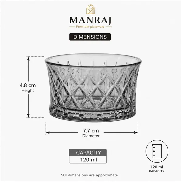 Manraj_Round_Shape_Set_Of_6_For_Dessert,_Dips,_Nuts_And_Snacks_Bowls_(120Ml_Each)_For_Mixing,_Storing_Suitable_For_Serving_Desserts,_Fruits,_Dry_Fruits,_Lentils_And_Snacks_(Black)