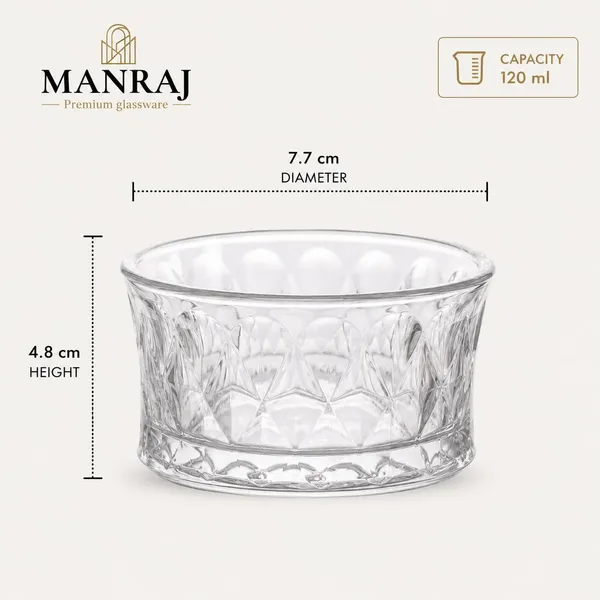 Manraj_Round_Shape_Set_Of_6_For_Dessert,_Dips,_Nuts_And_Snacks_Bowls_(120Ml_Each)_For_Mixing,_Storing_Suitable_For_Serving_Desserts,_Fruits,_Dry_Fruits,_Lentils_And_Snacks_(Clear)