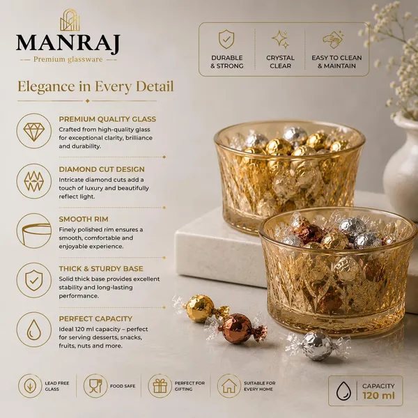 Manraj_Round_Shape_Set_Of_6_For_Dessert,_Dips,_Nuts_And_Snacks_Bowls_(120Ml_Each)_For_Mixing,_Storing_Suitable_For_Serving_Desserts,_Fruits,_Dry_Fruits,_Lentils_And_Snacks_(Gold)