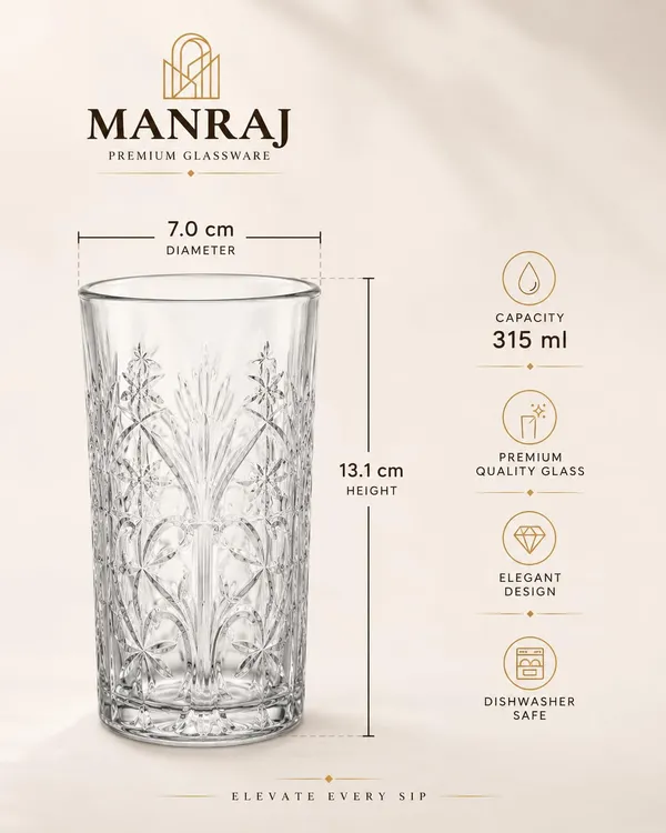 Manraj_Premium_Quality_Water/Juice_Glass_Set_Of_6_315Ml,_Flower_-_Drinking_Glasses_For_Iced_Tea,_Cold_Drink,_Mojito,_Everyday_Use