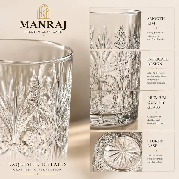 Manraj_Premium_Quality_Water/Juice_Glass_Set_Of_6_315Ml,_Flower_-_Drinking_Glasses_For_Iced_Tea,_Cold_Drink,_Mojito,_Everyday_Use