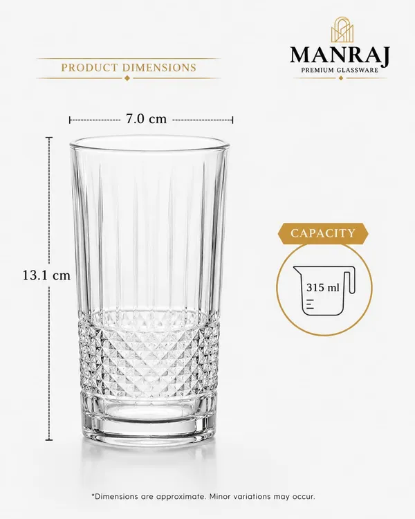 Manraj_Premium_Quality_Water/Juice_Glass_Set_Of_6_315Ml,_Diamond_-_Drinking_Glasses_For_Iced_Tea,_Cold_Drink,_Mojito,_Everyday_Use