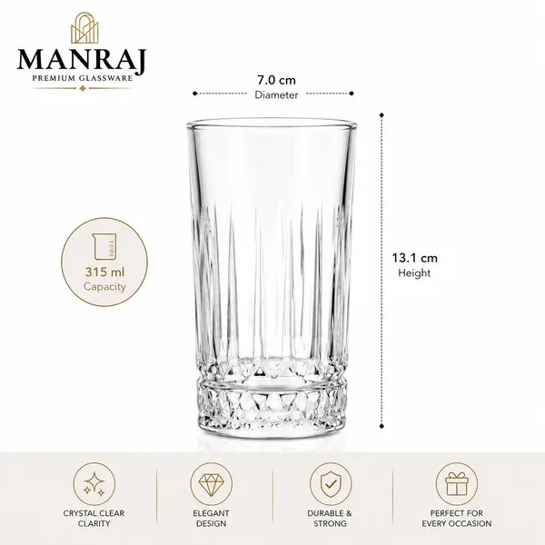 Manraj_Premium_Quality_Water/Juice_Glass_Set_Of_6_315Ml,_France_-_Drinking_Glasses_For_Iced_Tea,_Cold_Drink,_Mojito,_Everyday_Use