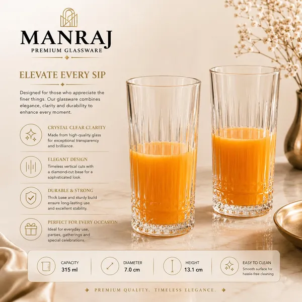 Manraj_Premium_Quality_Water/Juice_Glass_Set_Of_6_315Ml,_France_-_Drinking_Glasses_For_Iced_Tea,_Cold_Drink,_Mojito,_Everyday_Use