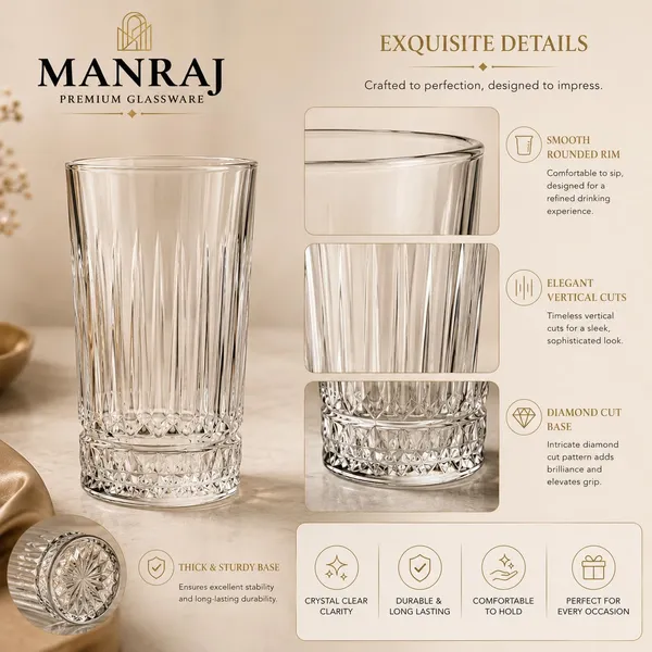 Manraj_Premium_Quality_Water/Juice_Glass_Set_Of_6_315Ml,_France_-_Drinking_Glasses_For_Iced_Tea,_Cold_Drink,_Mojito,_Everyday_Use