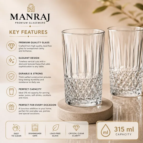 Manraj_Premium_Quality_Water/Juice_Glass_Set_Of_6_315Ml,_Titan_-_Drinking_Glasses_For_Iced_Tea,_Cold_Drink,_Mojito,_Everyday_Use