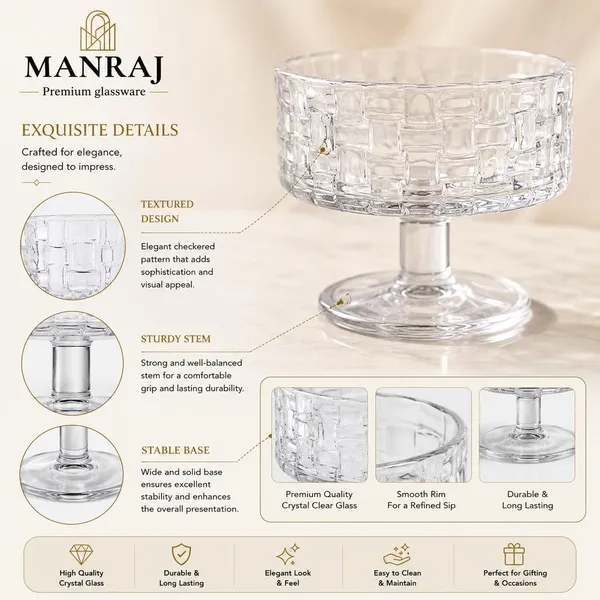 Manraj_Round_Shape_Set_Of_6_For_Ice_Cream_Cup_(180Ml_Each),_Dessert_Bowls_For_Sweets_&_Pudding_Suitable_For_Ice_Cream_Bowl,_Serving_Bowl,_Dessert_Bowl_(Clear)