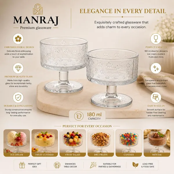 Manraj_Round_Shape_Set_Of_6_For_Ice_Cream_Cup_(180Ml_Each)_Dessert_Bowls_For_Sweets_&_Pudding_Suitable_For_Ice_Cream_Bowl,_Serving_Bowl,_Dessert_Bowl_(Clear)